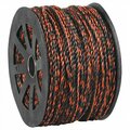 Bsc Preferred 3/8'', 2,450 lb, Black/Orange Twisted Polypropylene Rope S-14195